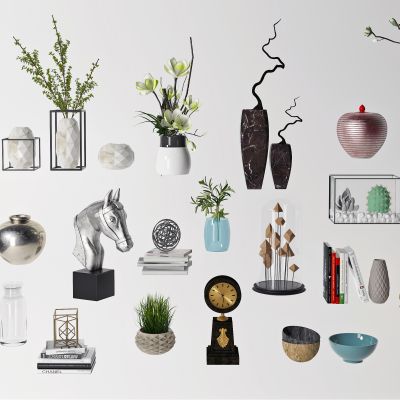 现代装饰品摆件，装饰品，陈列品，艺术品，花，花瓶，雕塑，摆件，工艺品