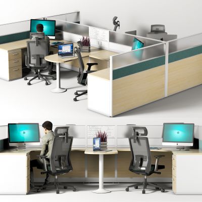 现代办公桌椅，办公桌，员工位，工作位，职员桌，桌上屏，工位，办公椅，桌椅，屏风，屏风工位，职员桌，职员椅