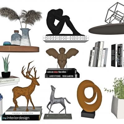 现代装饰品摆件，装饰品，陈列品，艺术品，花，花瓶，雕塑，摆件，工艺品