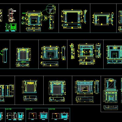 欧式壁炉设计深化CAD