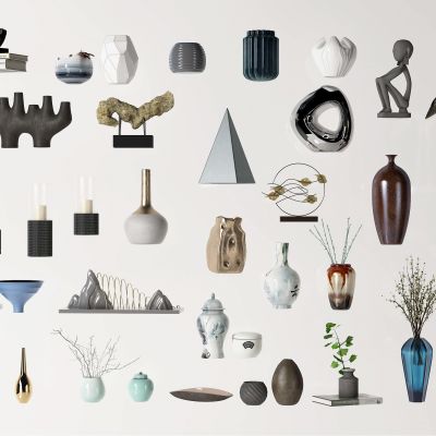 现代装饰品摆件，装饰品，陈列品，艺术品，花，花瓶，雕塑，摆件，工艺品