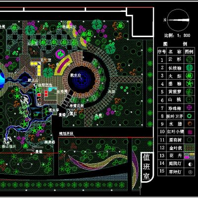 文化广场平面规划设计CAD图