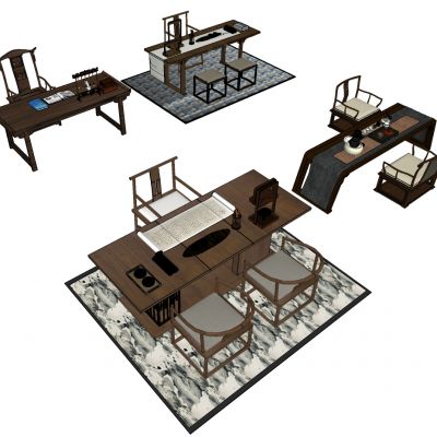 新中式书桌椅，书桌，书椅，书画桌，书画椅，餐桌，餐椅，办公桌，办公椅，写字桌，写字椅