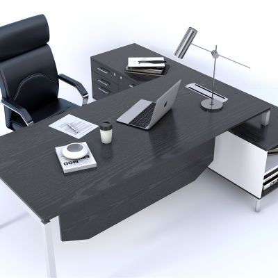 现代班台，办公桌，工位，主管桌，员工位，办公椅，办公桌椅，办公室，经理桌，摆件，电脑，转椅