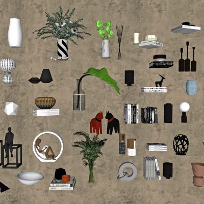 现代装饰品摆件，装饰品，陈列品，艺术品，花，花瓶，雕塑，摆件，工艺品