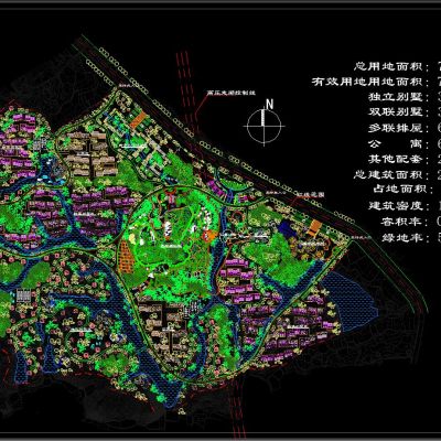 别墅区景观规划CAD平面图