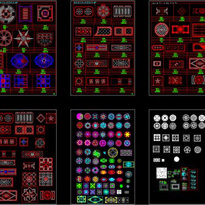 CAD地面拼花图案