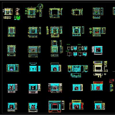 欧式壁炉设计CAD深化图库