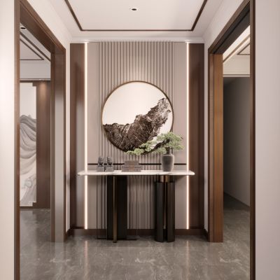 新中式入户玄关背景