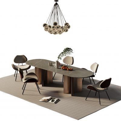 现代餐桌椅组合