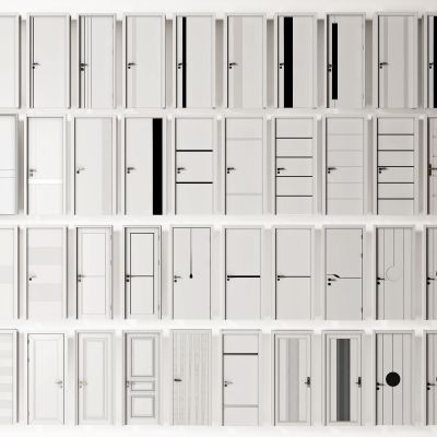 现代平开门组合，门，平开门，入户门，房间门，房门，单开门，卧室门，室内门