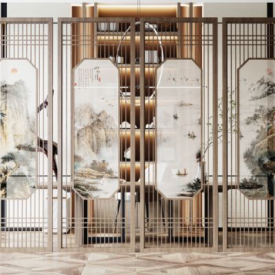 新中式屏风 隔断