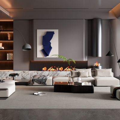 现代风格的客厅