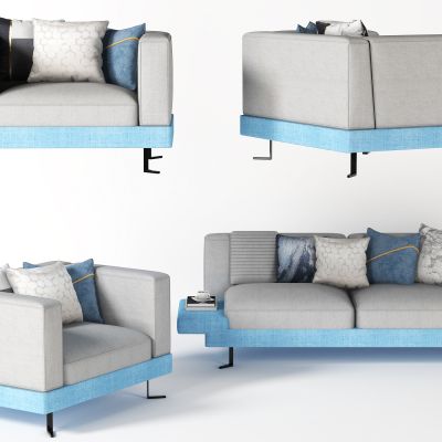 现代布艺单人沙发，洽谈沙发，休闲沙发，接待沙发，多人沙发，抱枕