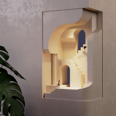 现代石膏壁灯 嵌入式墙角内嵌壁灯  小夜灯