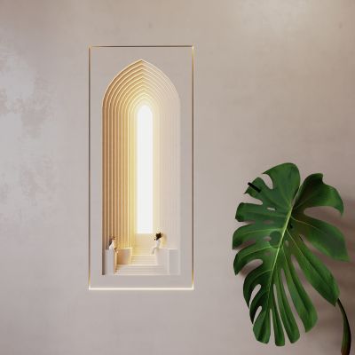 现代石膏嵌入式壁灯 内嵌石膏楼梯踏步灯