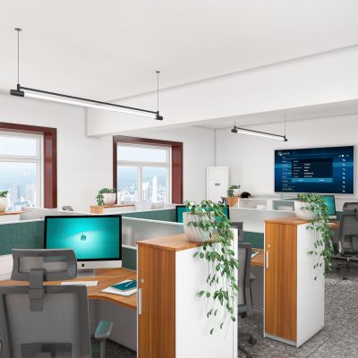 现代办公室，工作区，办公区，职员桌，办公桌，办公椅，屏风工位，工位，屏风，L型屏风，衣柜，饰品，摆件