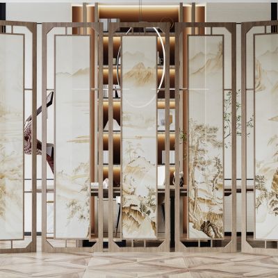 新中式屏风 隔断