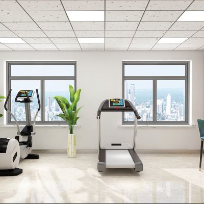 现代活动室，体育馆，职工之家，休闲区，锻炼，美体，跑步机，排椅，书吧，书柜，图书室，阅览室