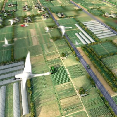 现代耕地农田鸟瞰