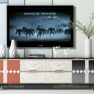 新中式电视柜，电视柜，边柜，矮柜，装饰柜，茶水柜，电视，摆件