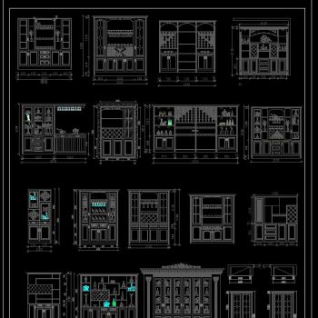 经典酒柜ACD图库18例cad施工图