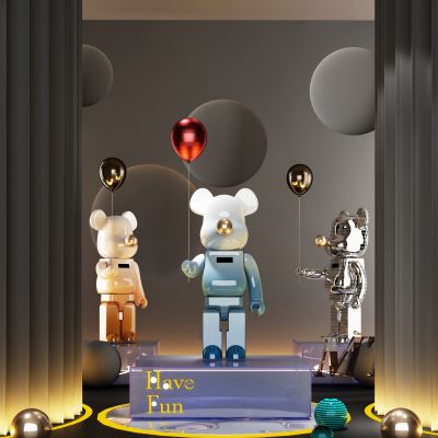 现代暴力熊潮玩雕塑