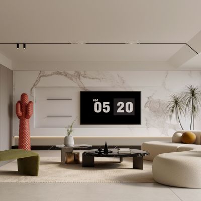 现代客厅3D模型