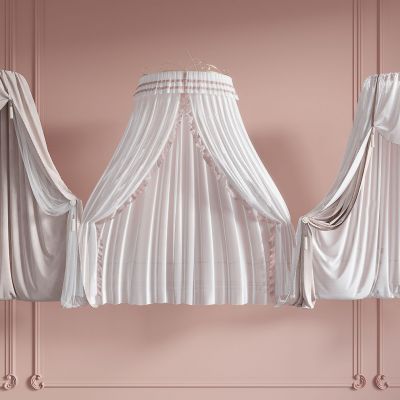 简欧床头帷幔 纱幔