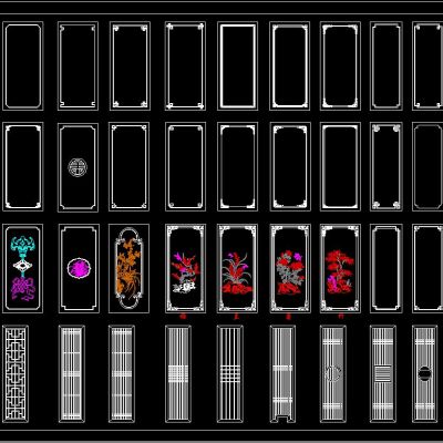 新中式风格 花格 CAD图库