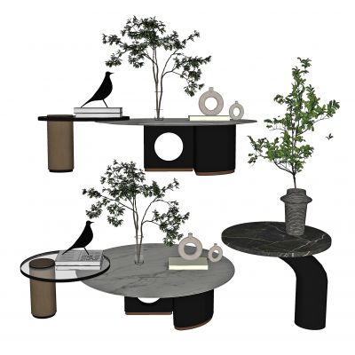 现代子母茶几，茶几，客厅茶几，圆茶几，边几，角几， 饰品，摆件，花，花瓶，装饰品