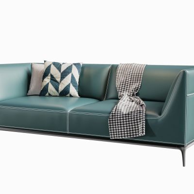 现代皮革双人沙发