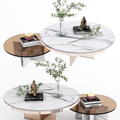 现代子母茶几，茶几，客厅茶几，圆茶几，边几，角几， 饰品，摆件，花，花瓶，装饰品