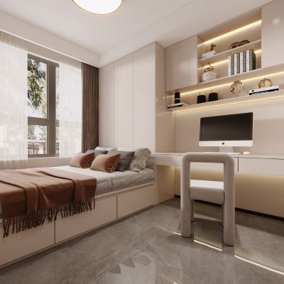 现代榻榻米，卧室，简约卧室，榻榻米