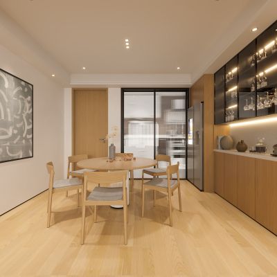 现代原木风客餐厅