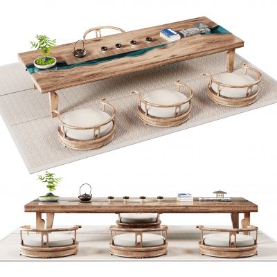 新中式茶桌椅组合