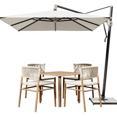 现代户外休闲桌椅组合 户外遮阳伞 户外餐桌椅