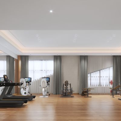 现代台球室 健身区