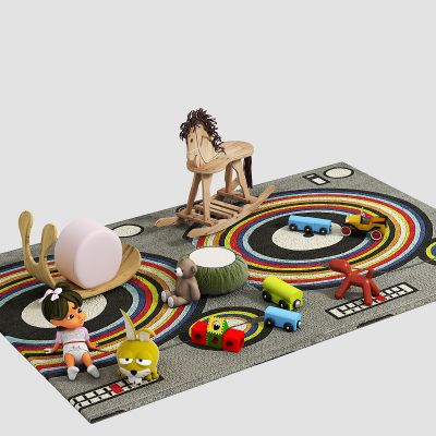 儿童玩具组合，人物玩偶，玩具车，木马