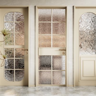 现代玻璃单开门