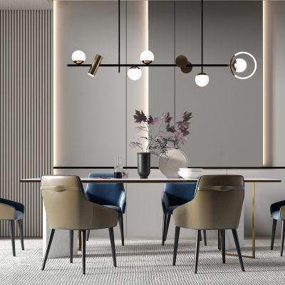 现代条形餐桌椅