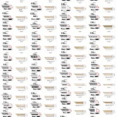 60款石膏顶线CAD图与实体效果图