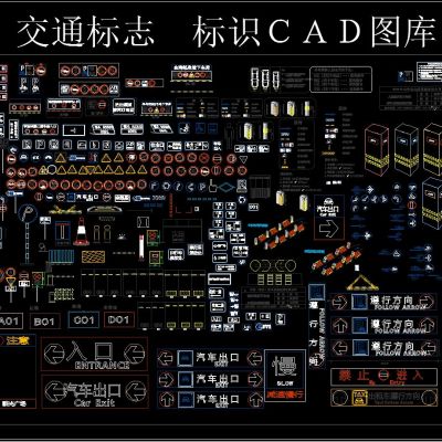 交通标志 标识 CAD图库