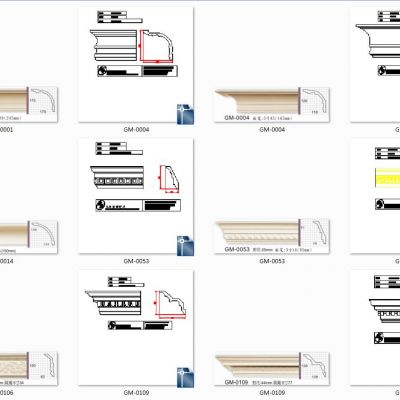 50款石膏顶线CAD图与实体效果图