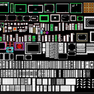 中式吊顶花格与单花格