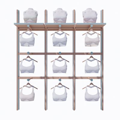 现代衣架服装店置物架摆件衣服模特SU模型