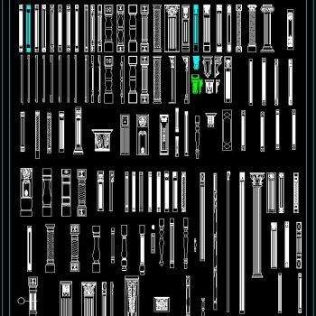 欧式各类柱子CAD图块