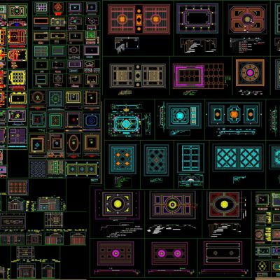 天花吊顶美式法式中式欧式CAD图库