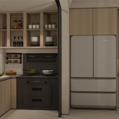  现代侘寂奶油风厨房