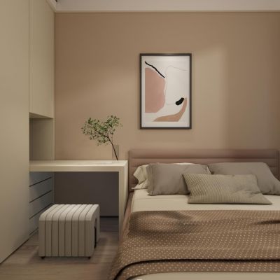  现代侘寂奶油风女孩房